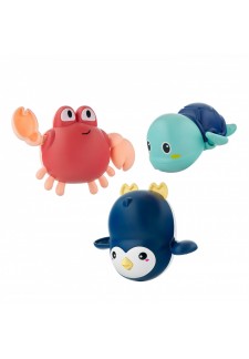 Набор игрушек заводных для ванной, 3 шт (черепаха, краб, пингвин) (RWI..